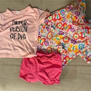 The Children's Place Pink and Multicolor Diaper Cover Set